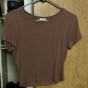 Brown crop tee